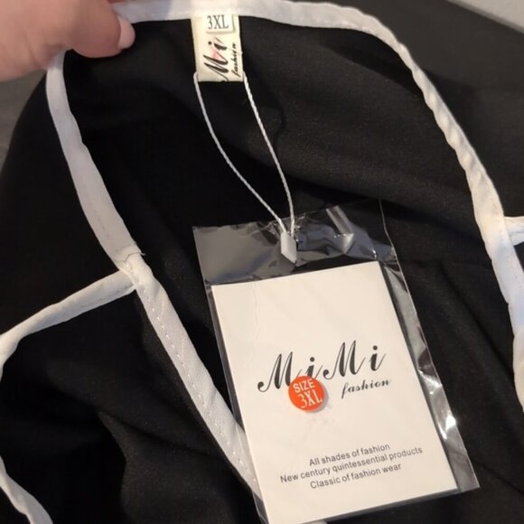 3/$20 Mimi Fashion Japan Bell Sleeve Top Contrast Trim Blouse *Fits Smaller* - Picture 9 of 11